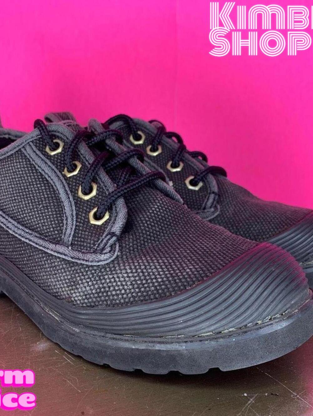 Vintage LA Gear Gray Black Canvas Shell Toe Lace-Up Low Top Sneakers US 7.5